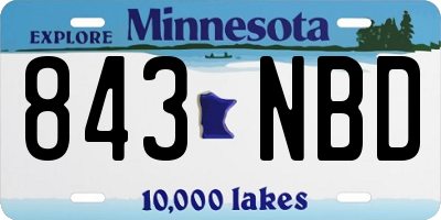 MN license plate 843NBD