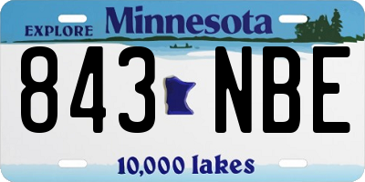 MN license plate 843NBE
