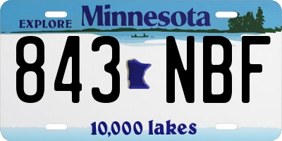 MN license plate 843NBF