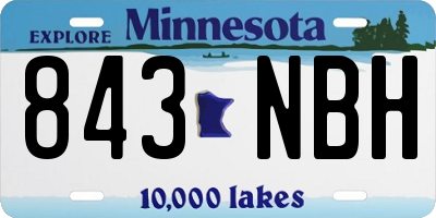 MN license plate 843NBH