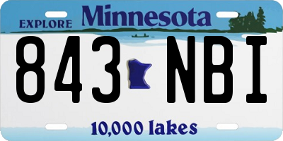 MN license plate 843NBI