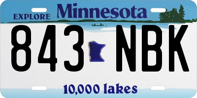 MN license plate 843NBK