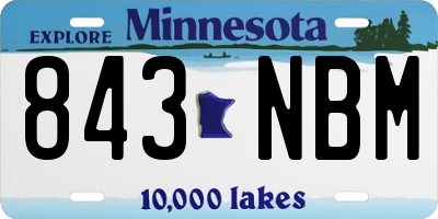 MN license plate 843NBM