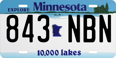 MN license plate 843NBN
