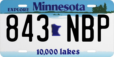 MN license plate 843NBP