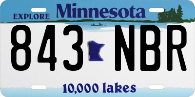 MN license plate 843NBR