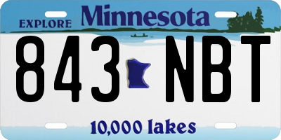 MN license plate 843NBT