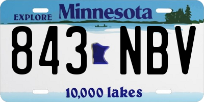 MN license plate 843NBV