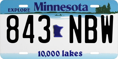MN license plate 843NBW
