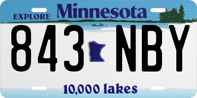 MN license plate 843NBY