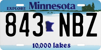 MN license plate 843NBZ