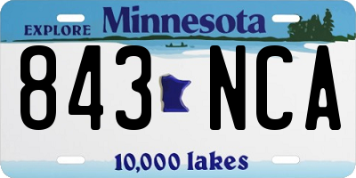 MN license plate 843NCA