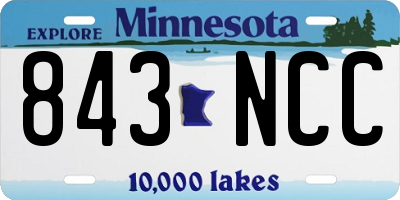 MN license plate 843NCC