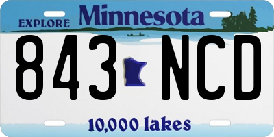 MN license plate 843NCD