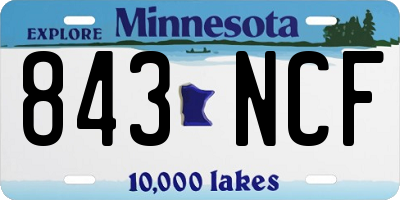 MN license plate 843NCF
