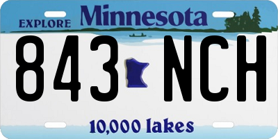 MN license plate 843NCH