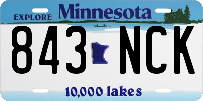 MN license plate 843NCK