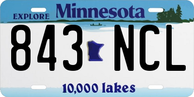 MN license plate 843NCL
