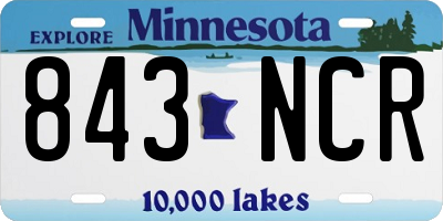 MN license plate 843NCR