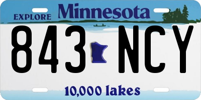 MN license plate 843NCY