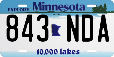 MN license plate 843NDA