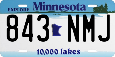 MN license plate 843NMJ