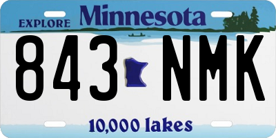 MN license plate 843NMK