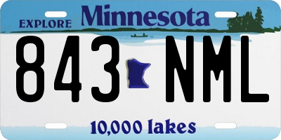 MN license plate 843NML