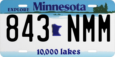 MN license plate 843NMM