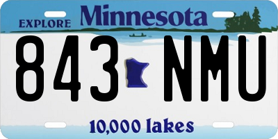 MN license plate 843NMU