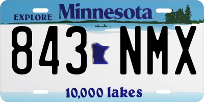 MN license plate 843NMX