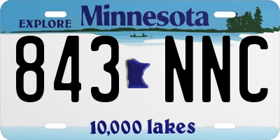 MN license plate 843NNC