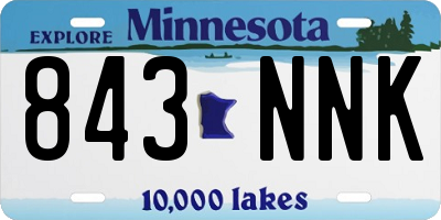MN license plate 843NNK