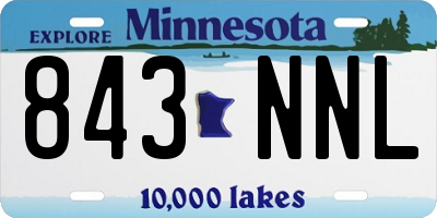 MN license plate 843NNL