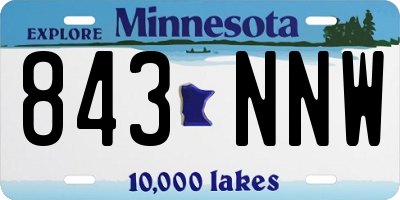 MN license plate 843NNW