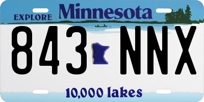 MN license plate 843NNX