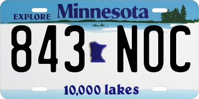 MN license plate 843NOC