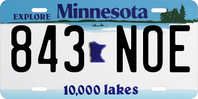 MN license plate 843NOE
