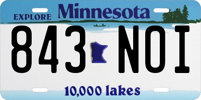 MN license plate 843NOI