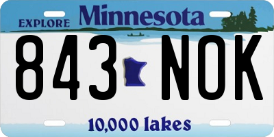 MN license plate 843NOK