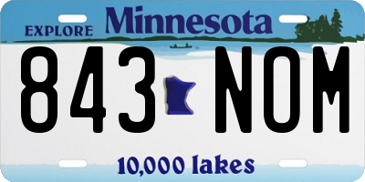 MN license plate 843NOM