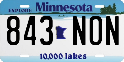 MN license plate 843NON