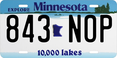 MN license plate 843NOP