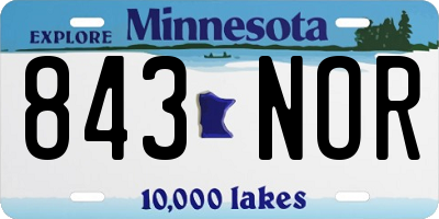 MN license plate 843NOR