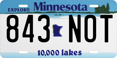 MN license plate 843NOT