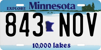 MN license plate 843NOV