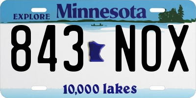 MN license plate 843NOX