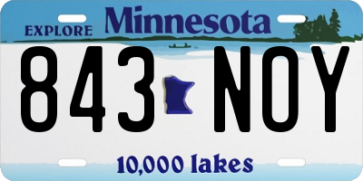 MN license plate 843NOY