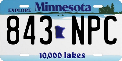 MN license plate 843NPC