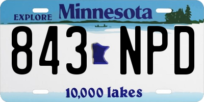 MN license plate 843NPD